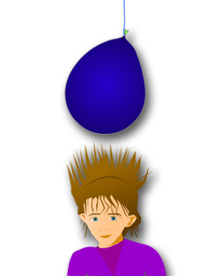 Girl with static electricity hair